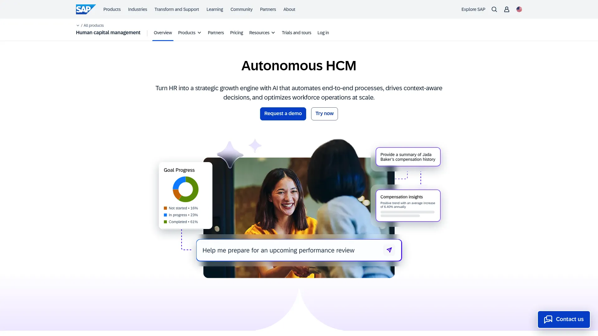 SAP SuccessFactors cloud HCM suite homepage