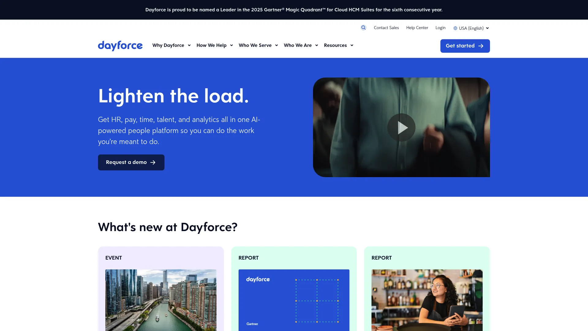 Dayforce HCM platform homepage