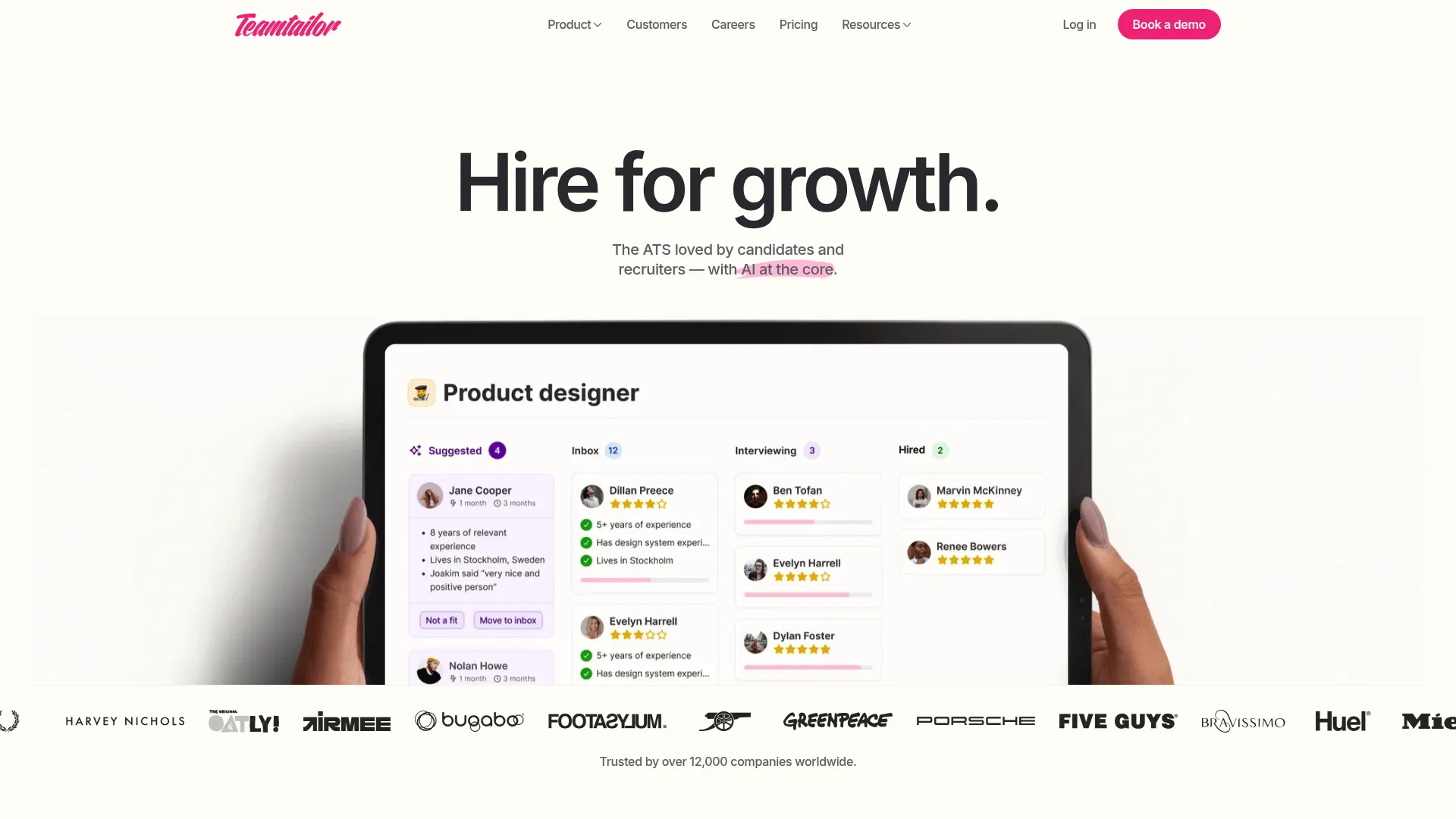 Teamtailor recruitment and employer branding software homepage