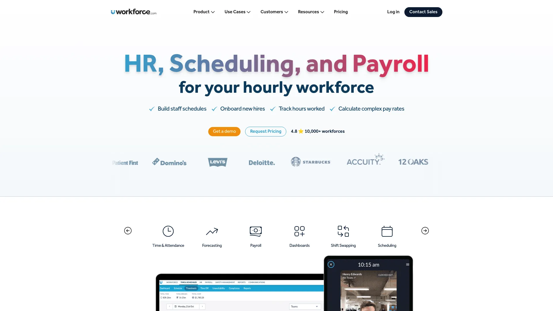 Workforce.com workforce management software homepage