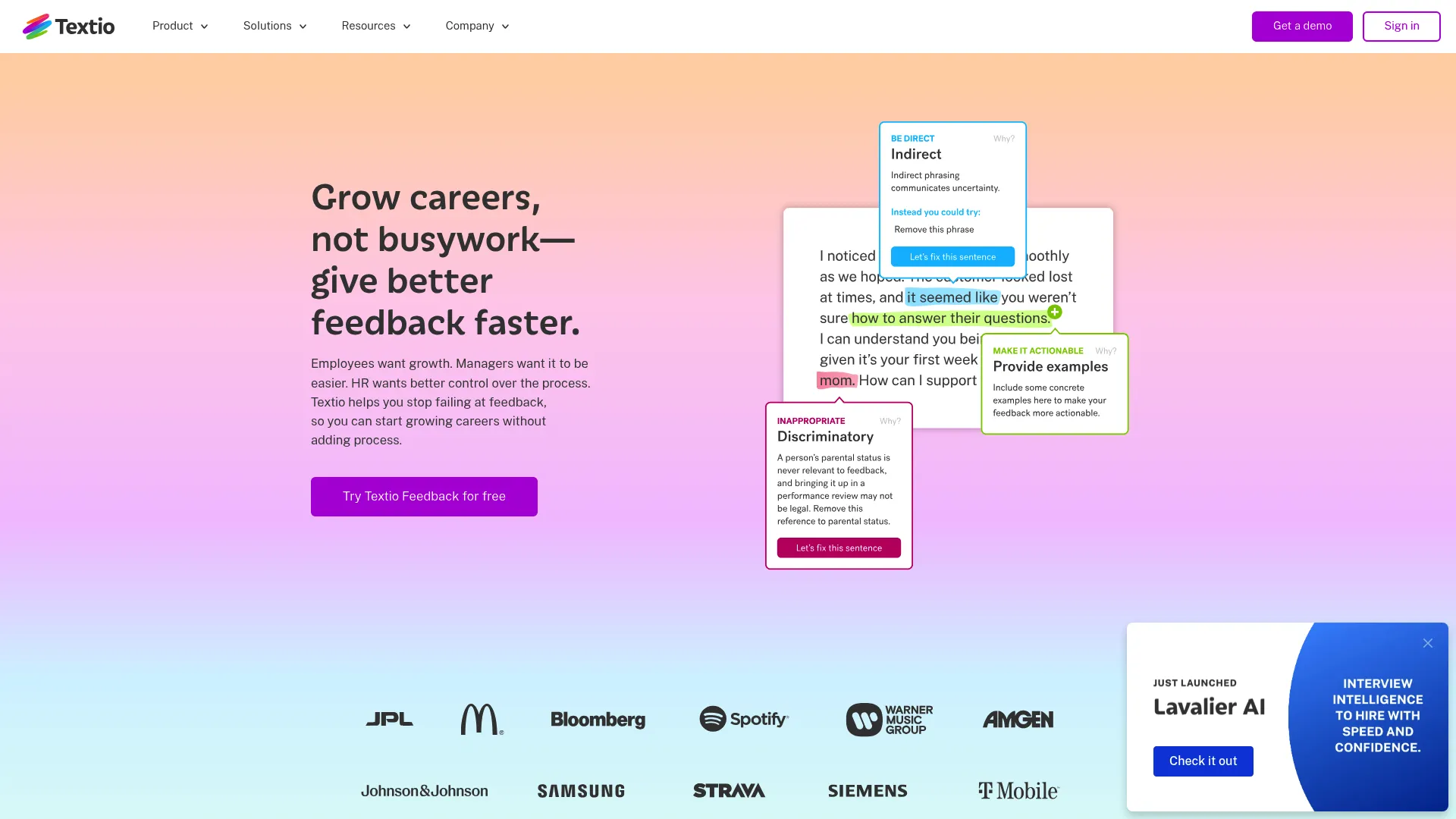 Textio inclusive writing platform interface