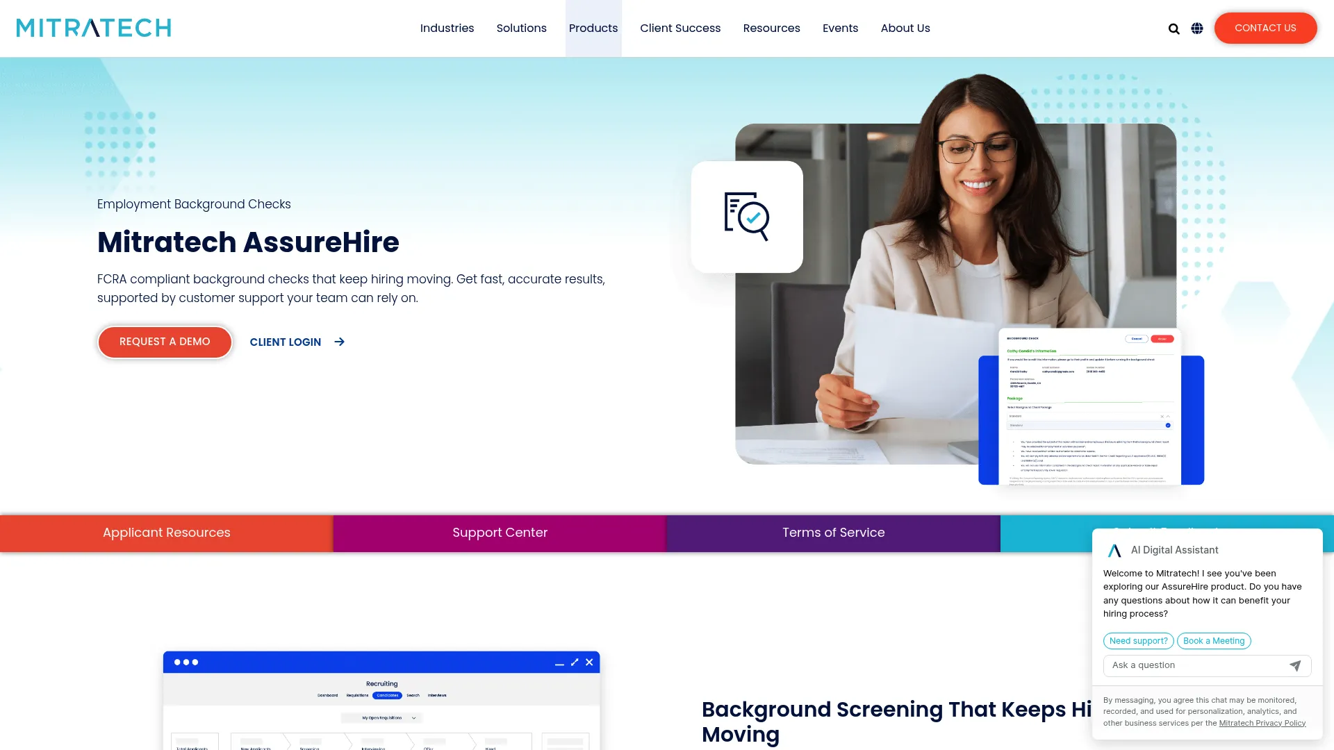 Mitratech AssureHire screenshot