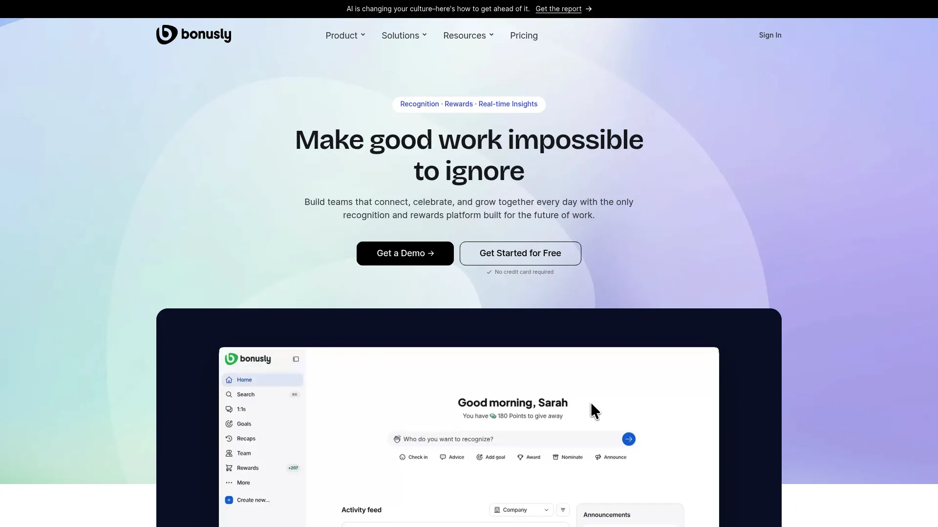 Bonusly recognition and rewards platform