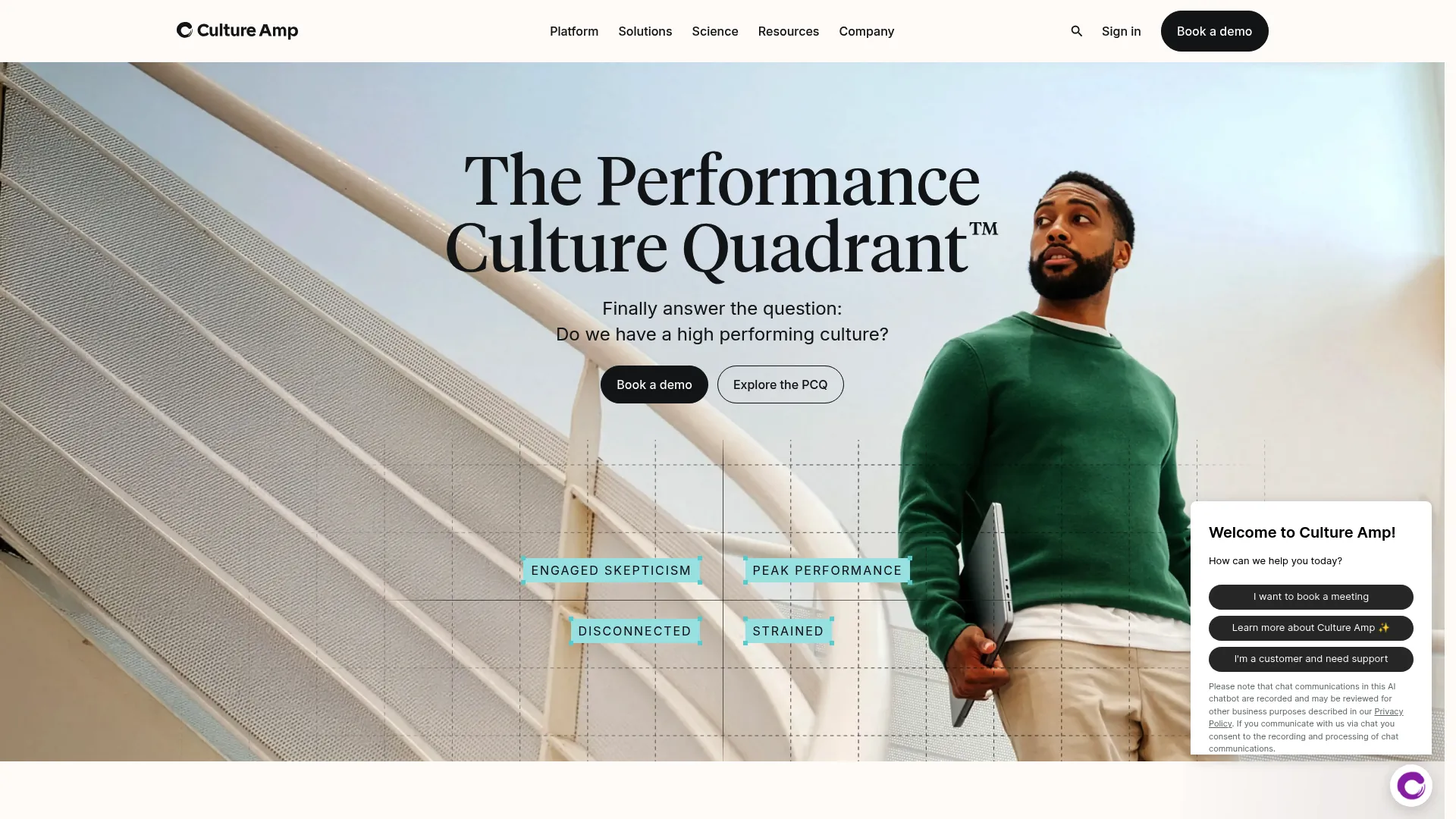Culture Amp employee experience platform homepage