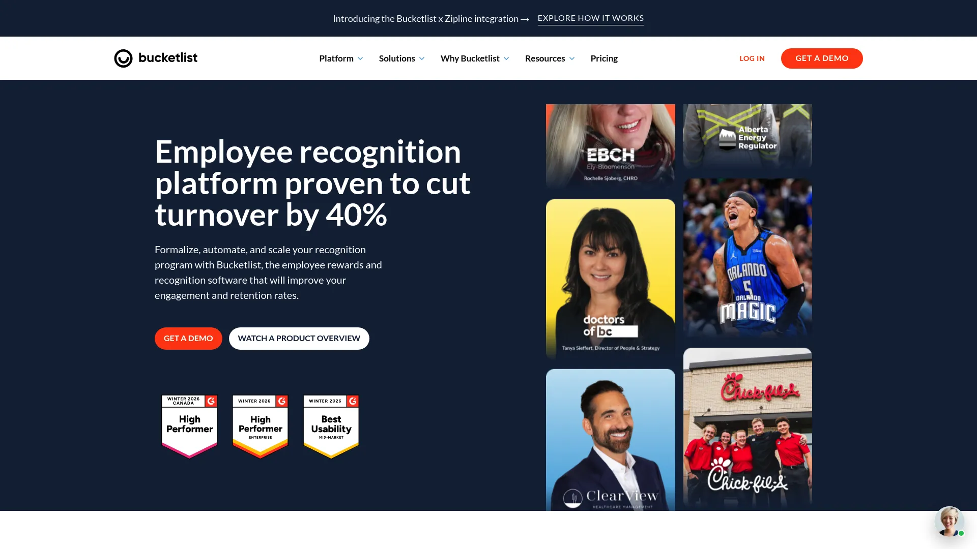 Bucketlist Rewards configurable recognition and rewards platform