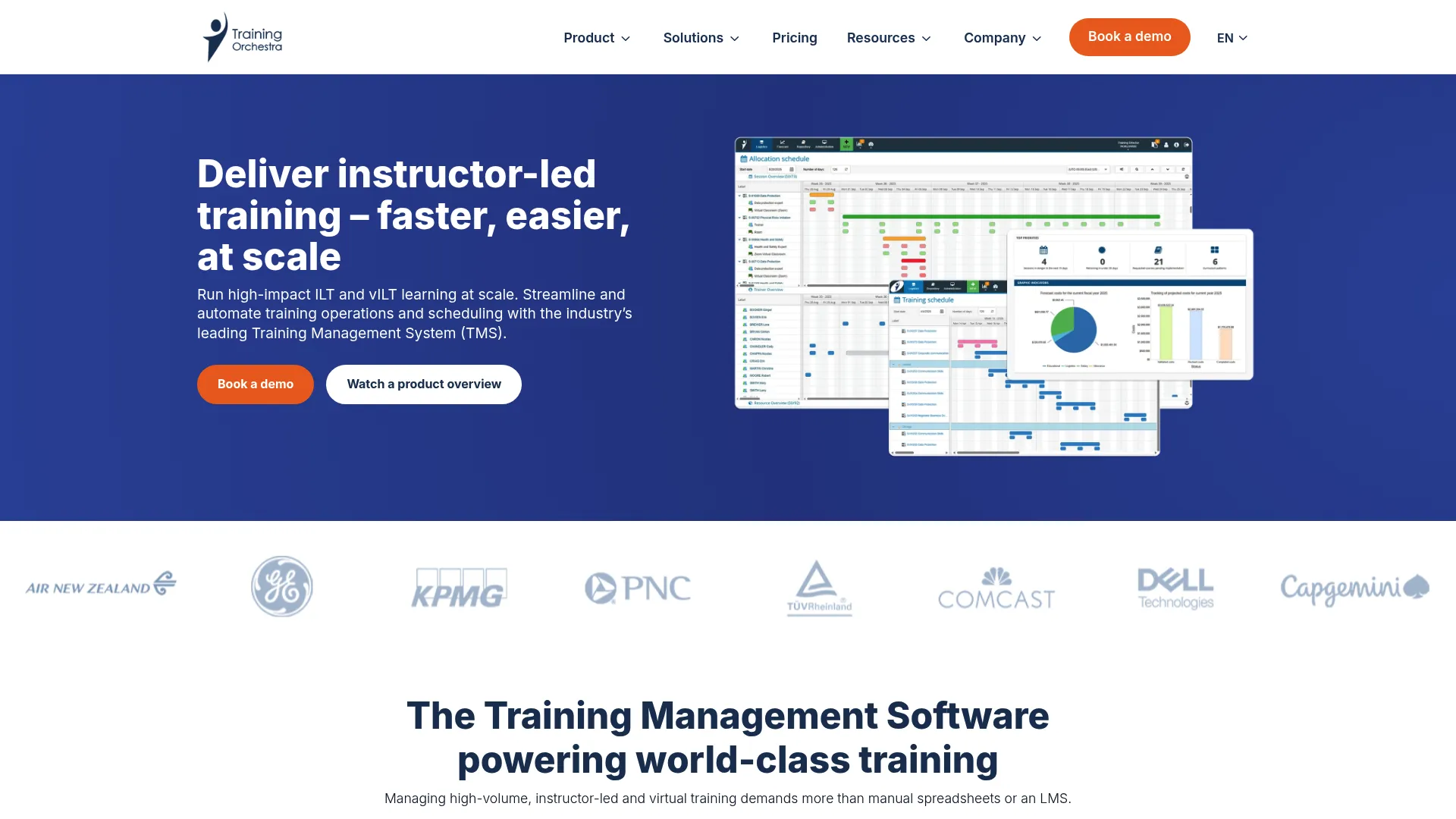 Training Orchestra training operations platform homepage