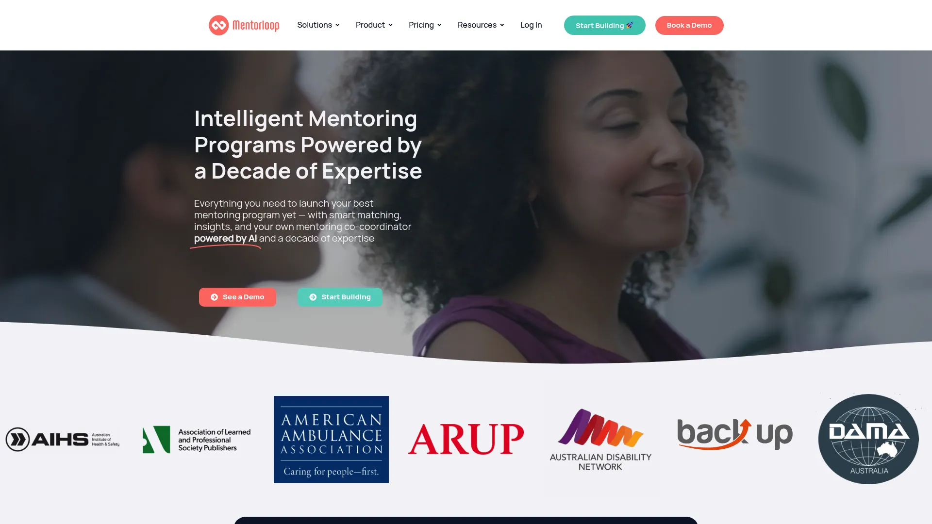 MentorLoop mentoring software homepage