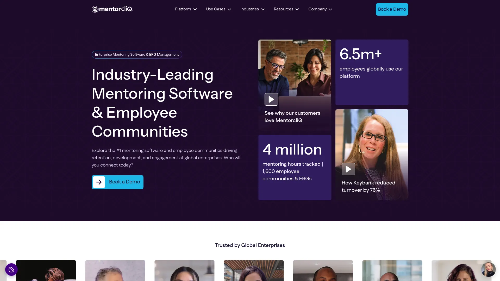 MentorcliQ mentoring software homepage