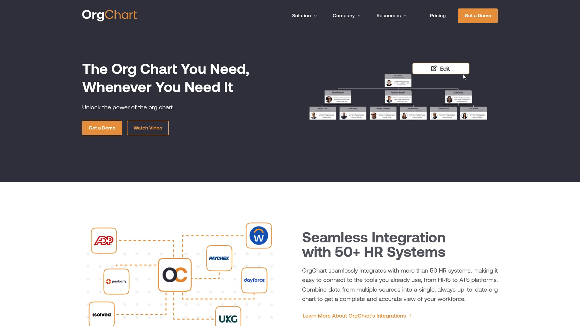 OrgChart workforce planning and org chart automation software homepage