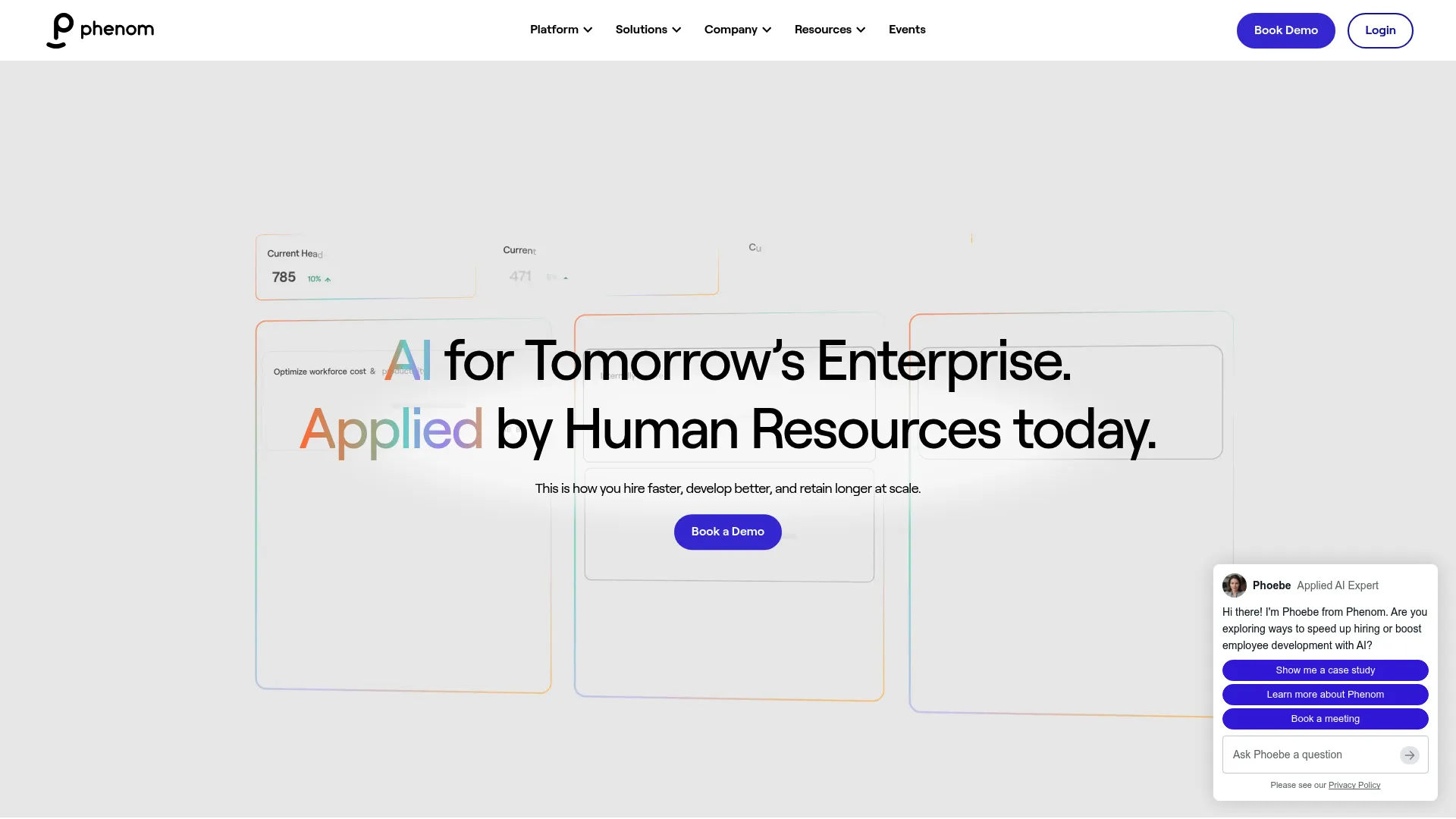 Phenom talent experience platform homepage