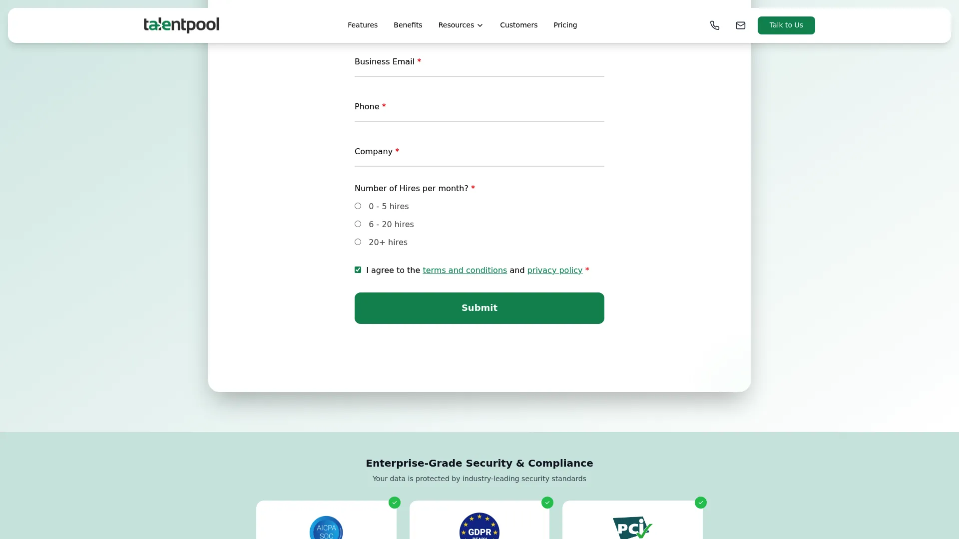 Talentpool AI recruitment platform homepage