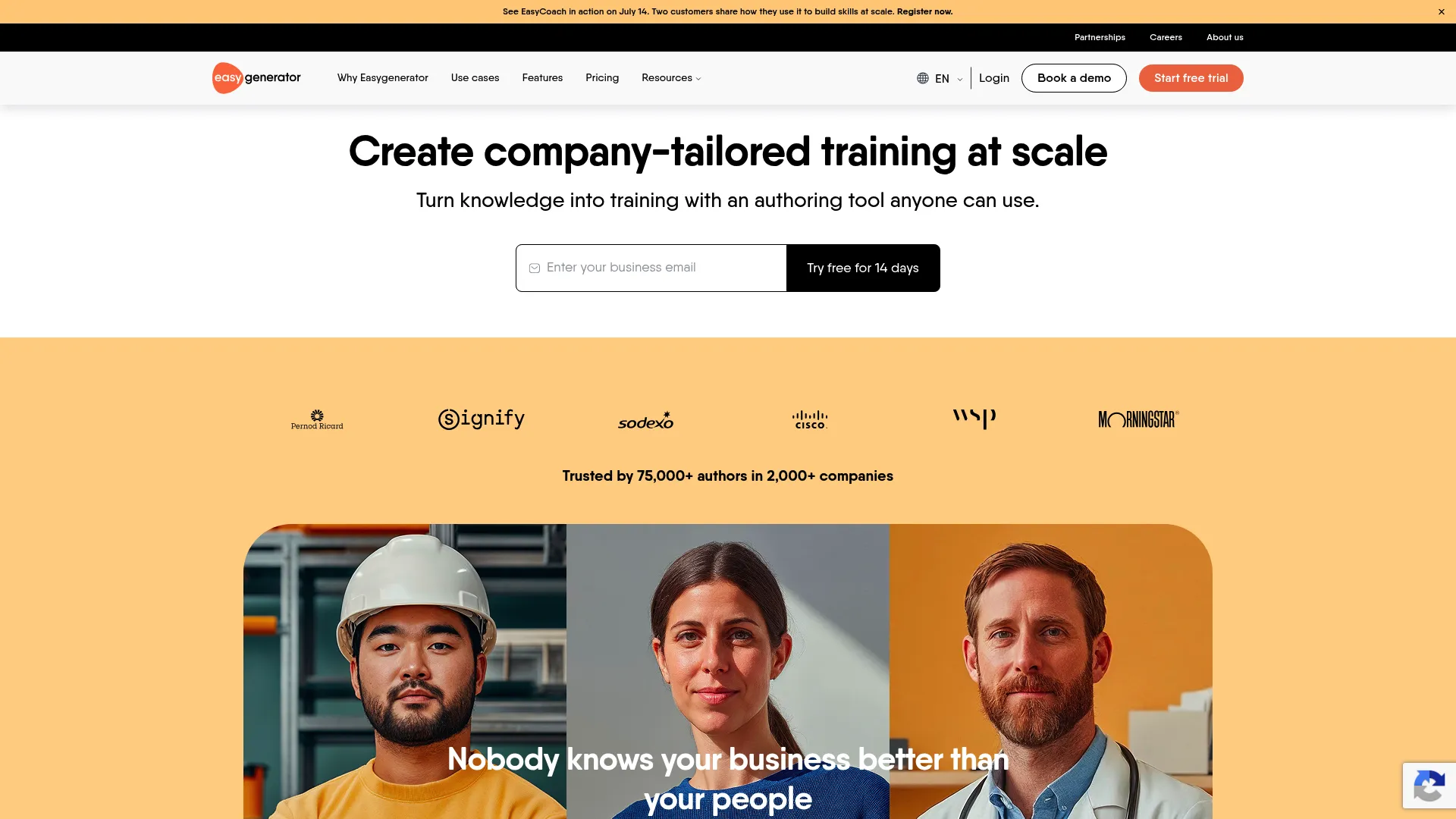 Easygenerator no-code course editor