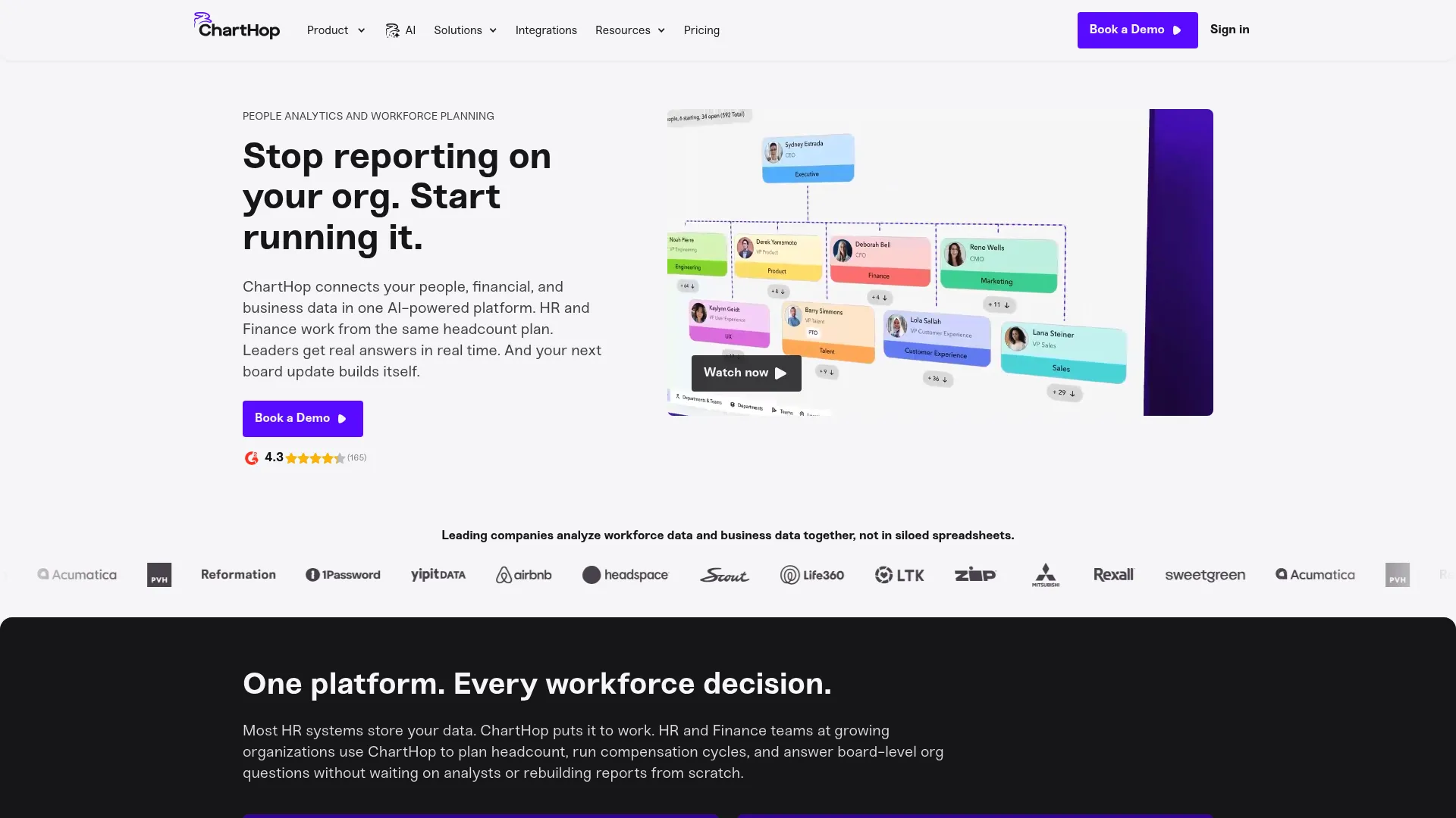 ChartHop people operations and headcount planning platform