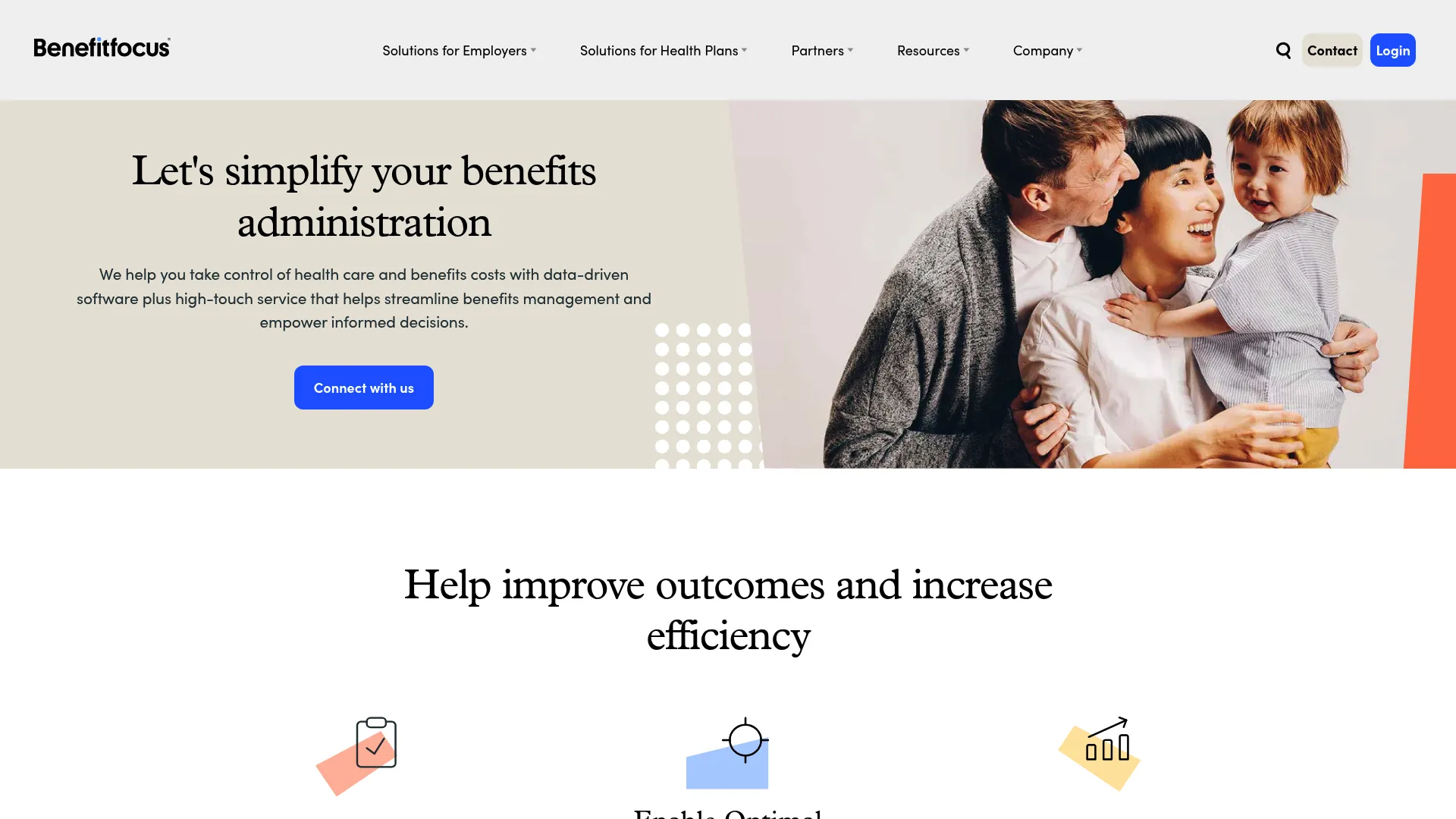 Benefitfocus homepage showing benefits administration and engagement software