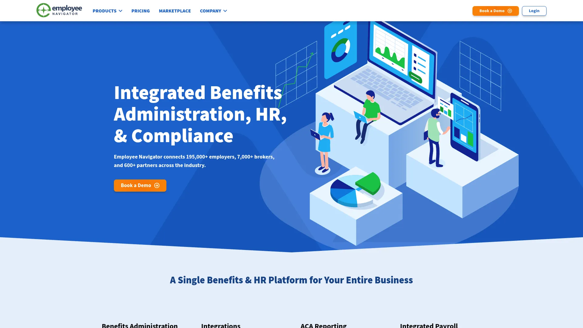Employee Navigator benefits and HR software homepage