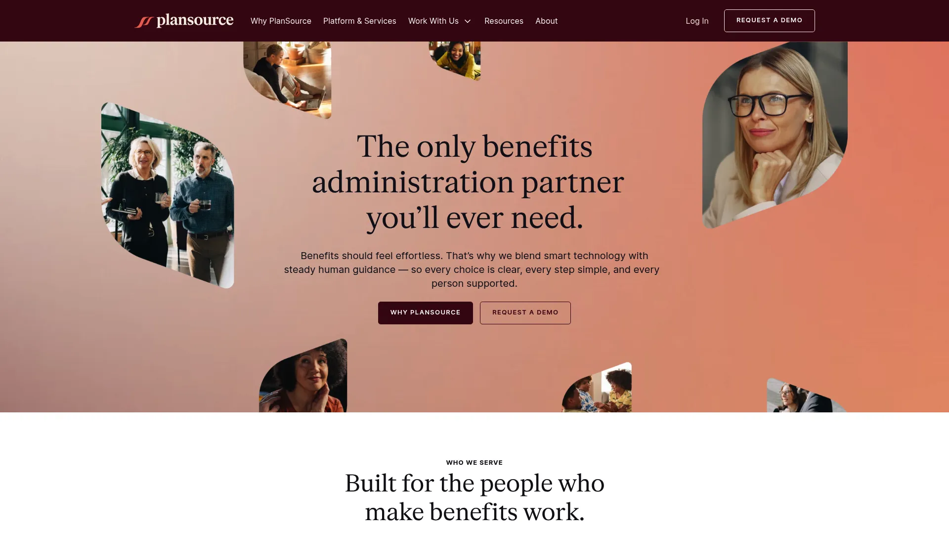PlanSource benefits administration platform homepage