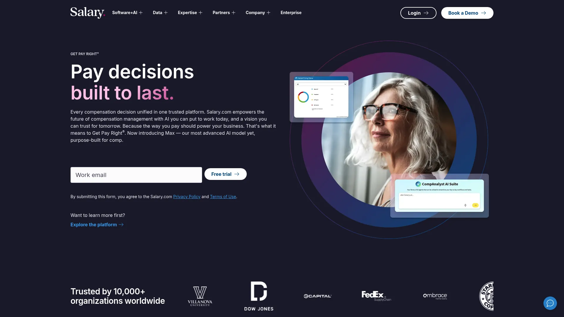 CompAnalyst by Salary.com compensation platform homepage