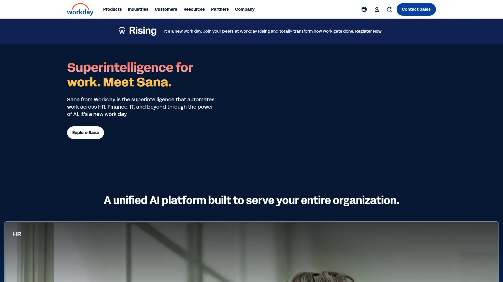 Workday Talent Management enterprise suite homepage