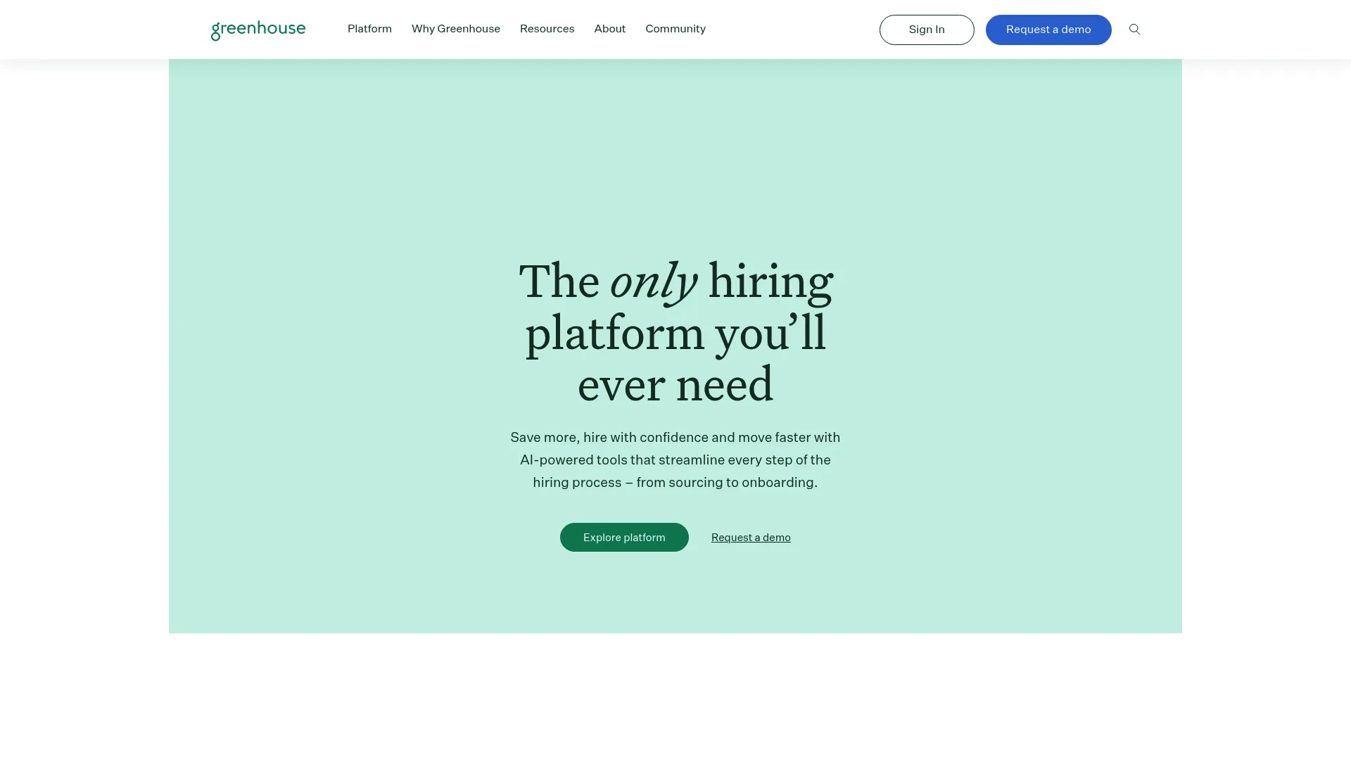 Greenhouse Recruiting structured hiring platform homepage