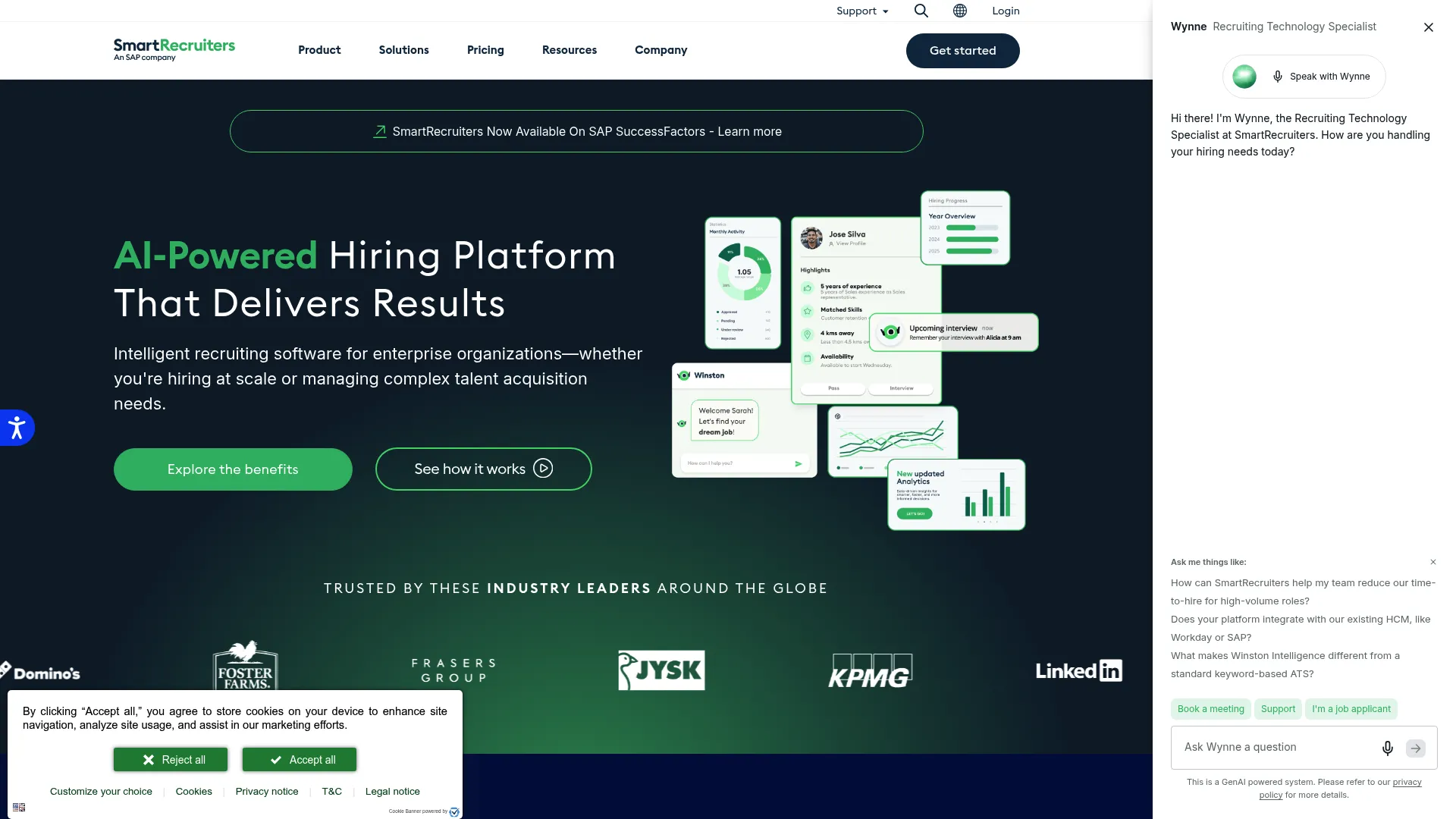SmartRecruiters talent acquisition platform homepage