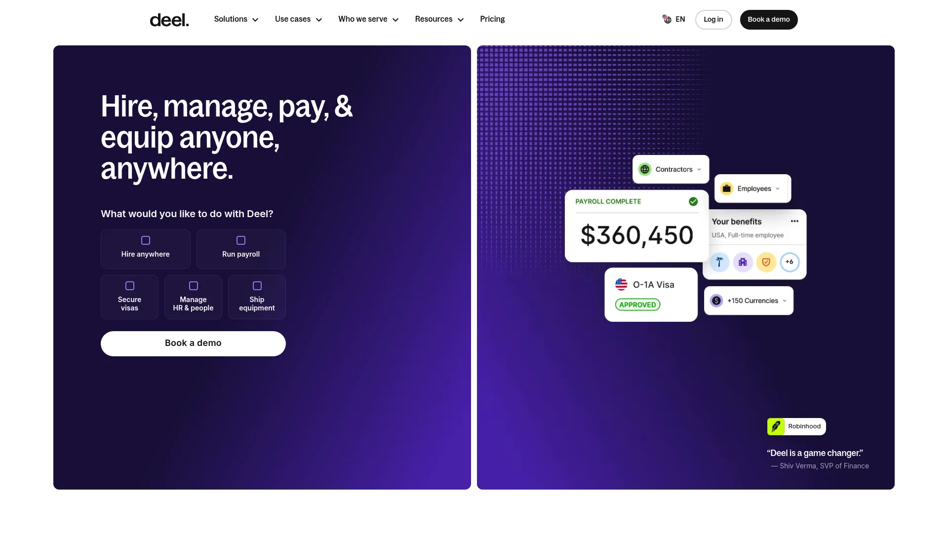 Deel global HR and payroll platform