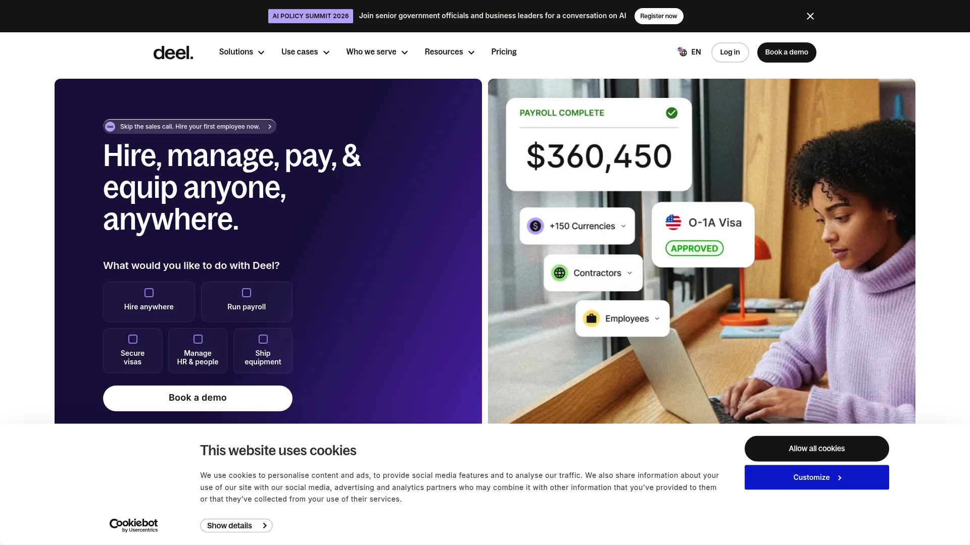 Deel homepage