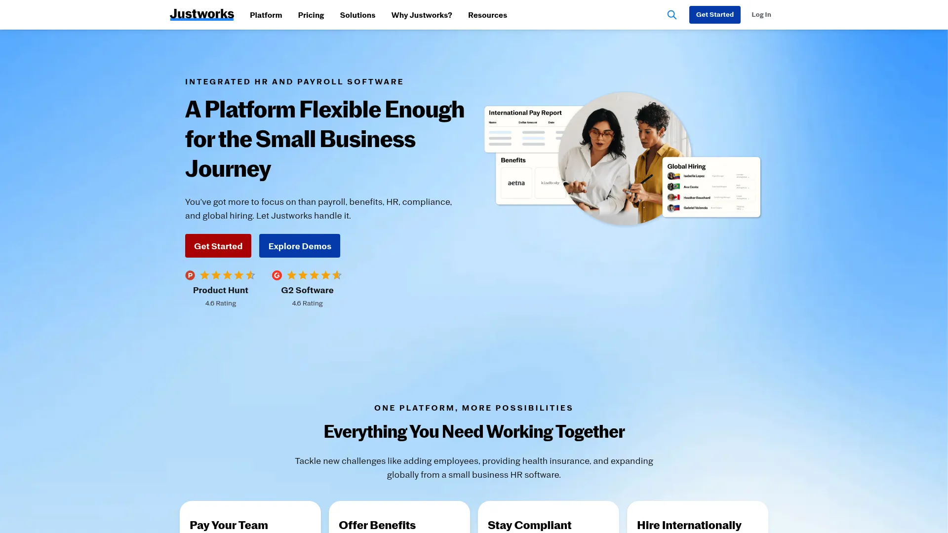 Justworks homepage