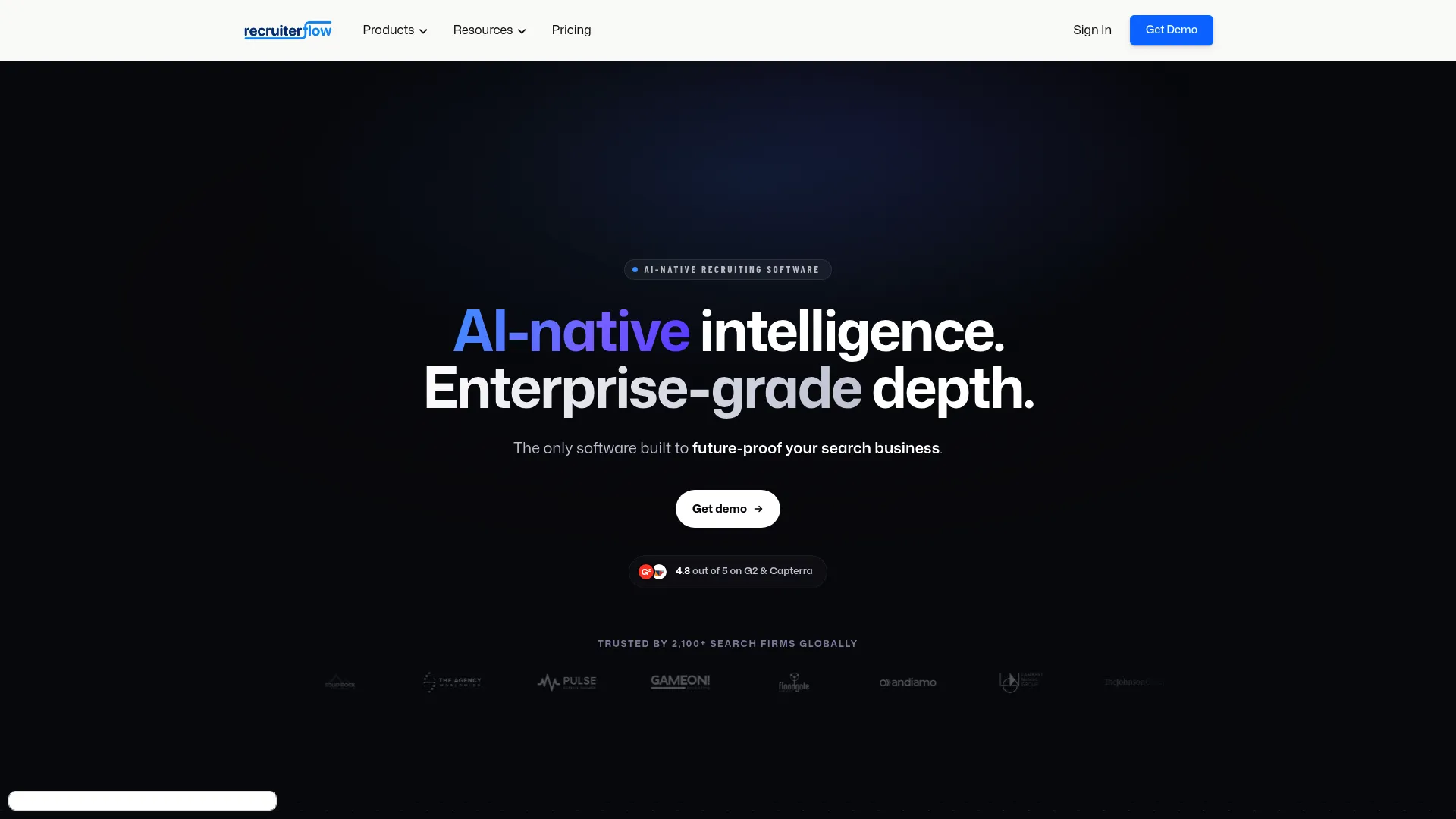 Recruiterflow agency recruiting software homepage
