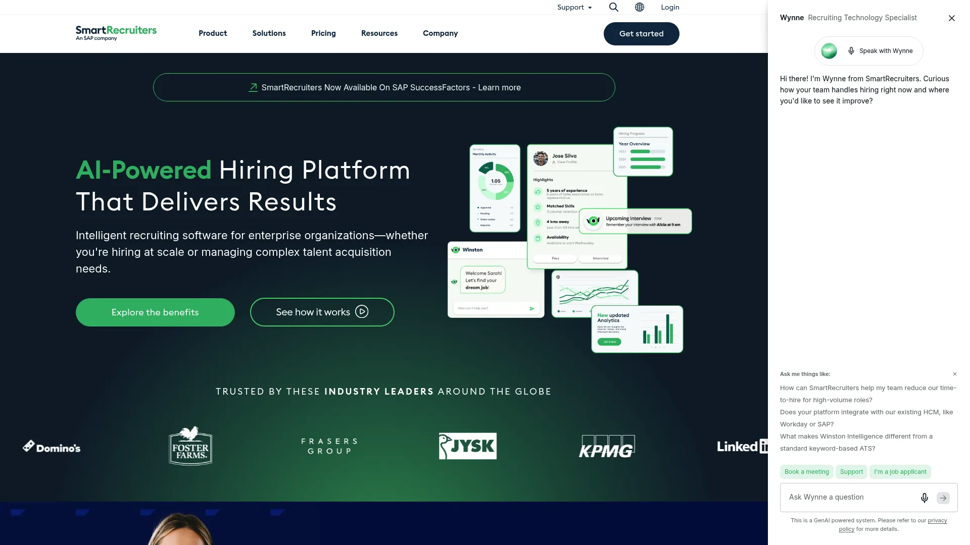 SmartRecruiters enterprise recruiting platform homepage