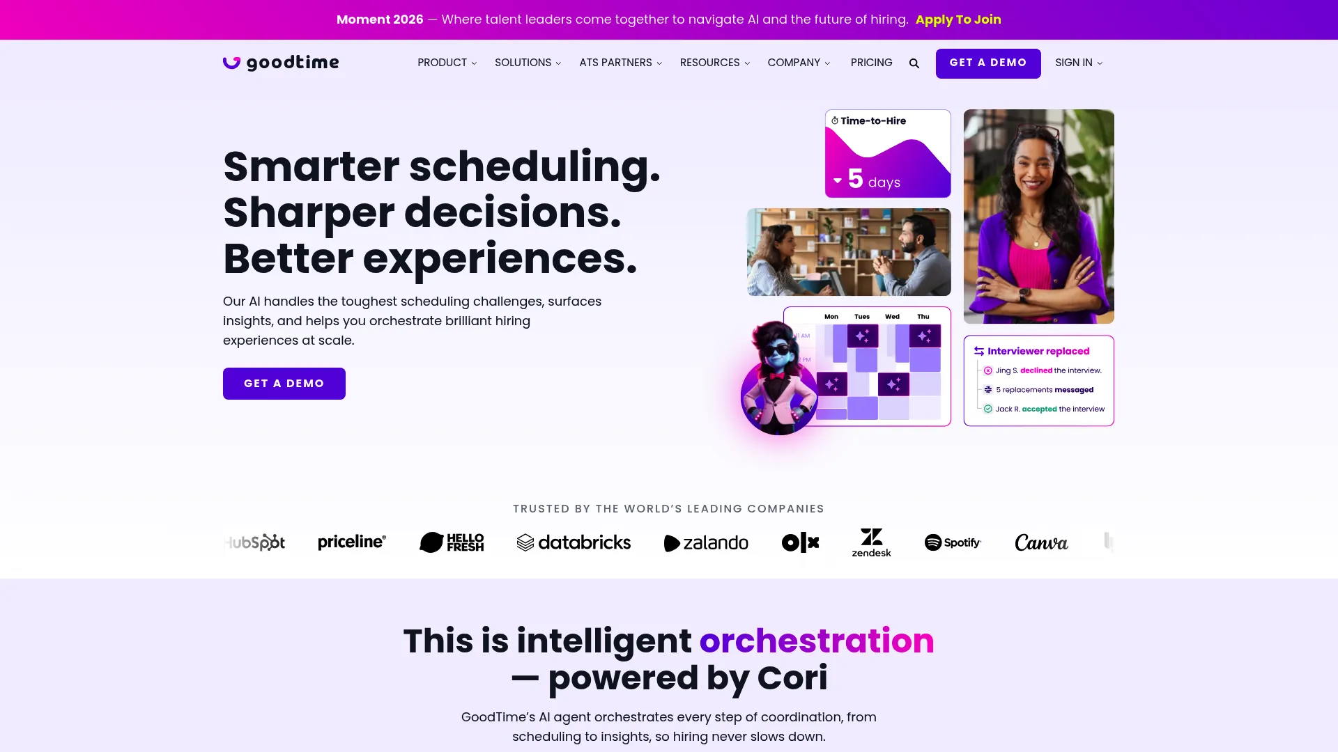 GoodTime interview scheduling automation homepage