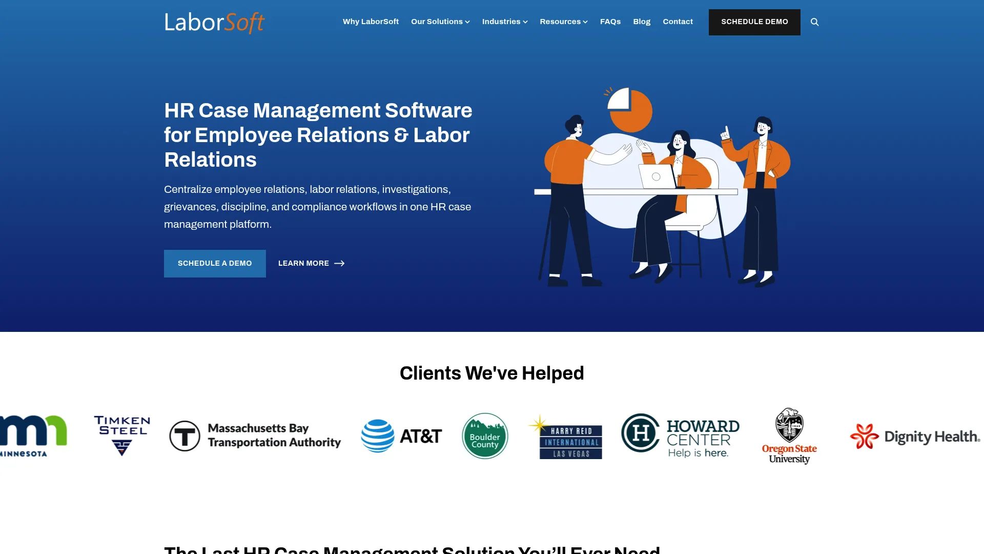 LaborSoft employee and labor relations case management homepage