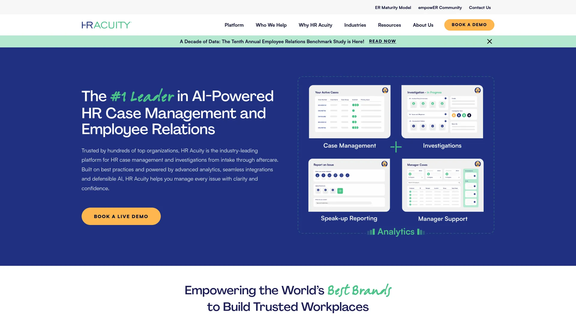 HR Acuity HR case management software homepage