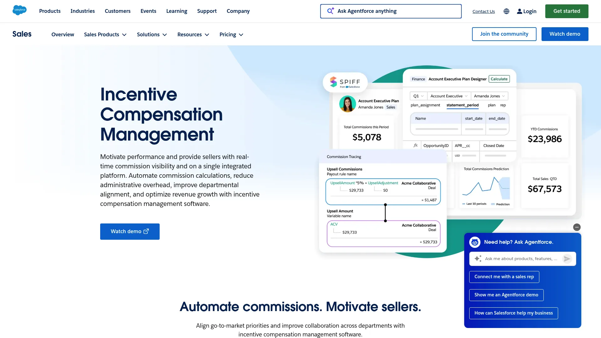 Salesforce Spiff incentive compensation management