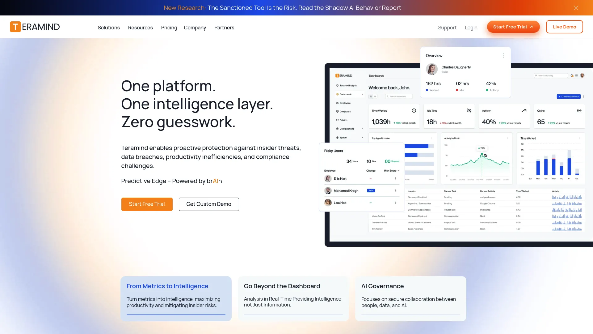 Teramind insider risk, DLP, and employee monitoring platform