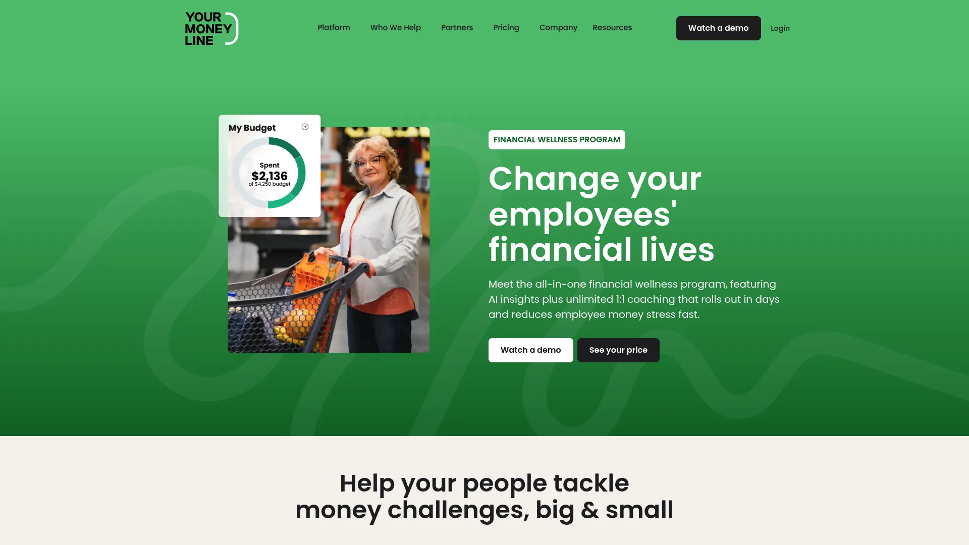 Your Money Line homepage screenshot