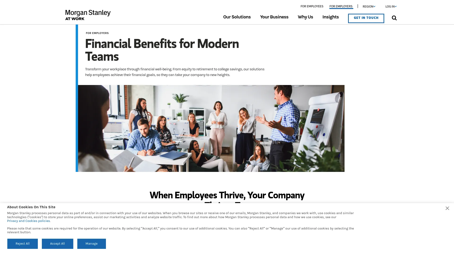 Morgan Stanley at Work homepage screenshot