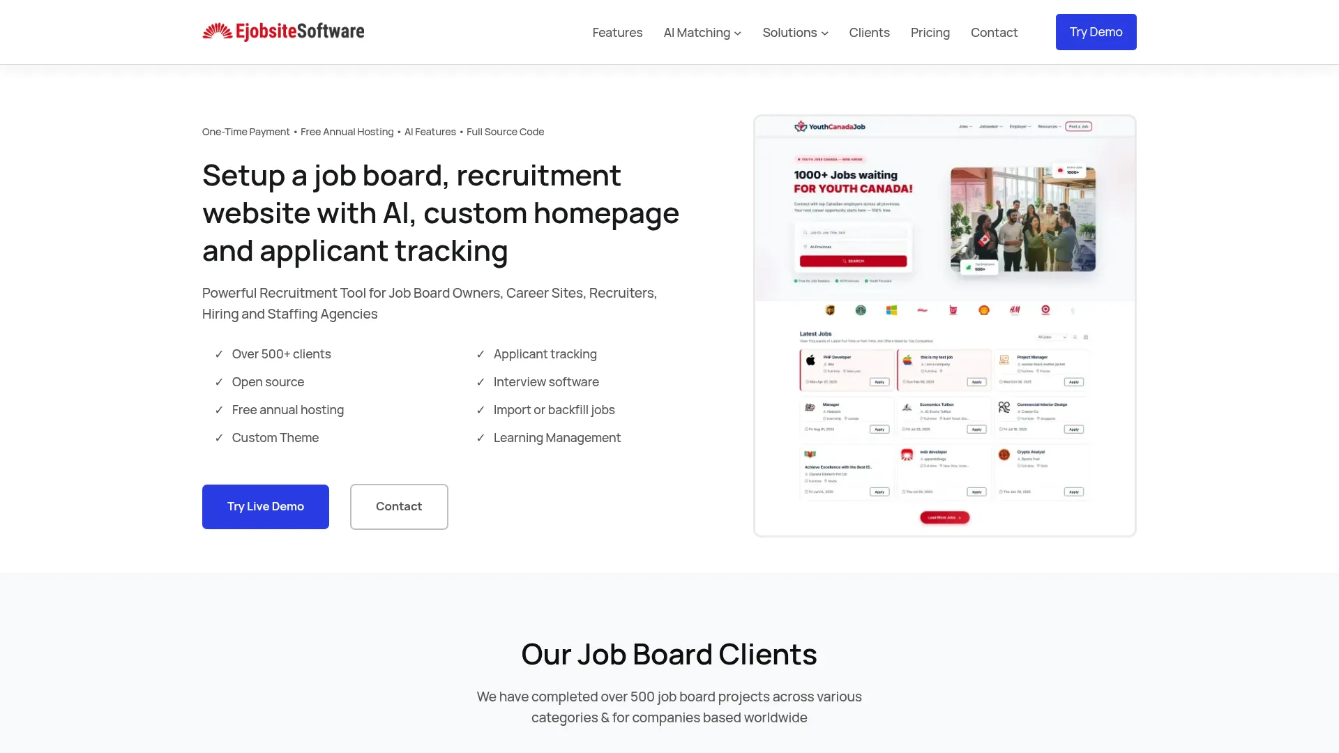 eJobSiteSoftware job board software homepage