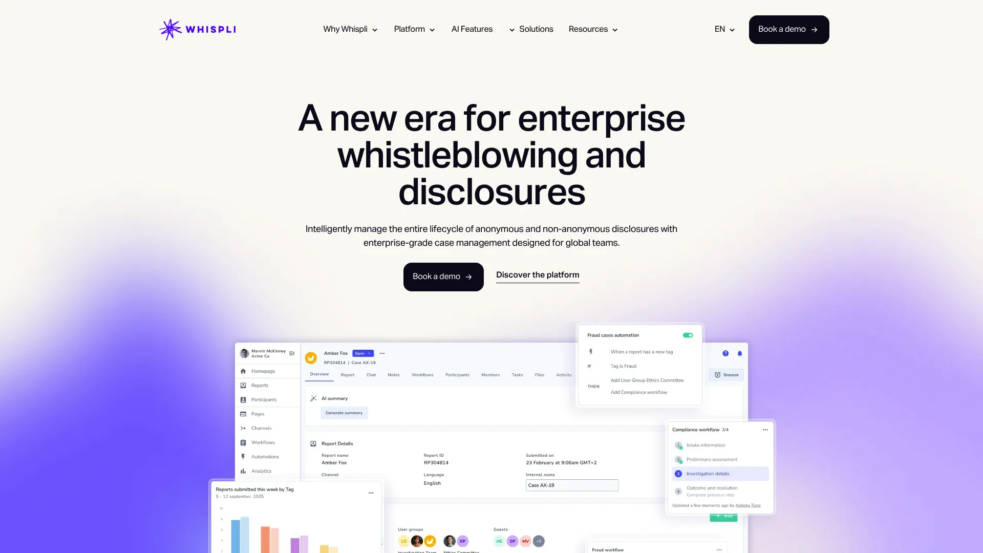 Whispli homepage