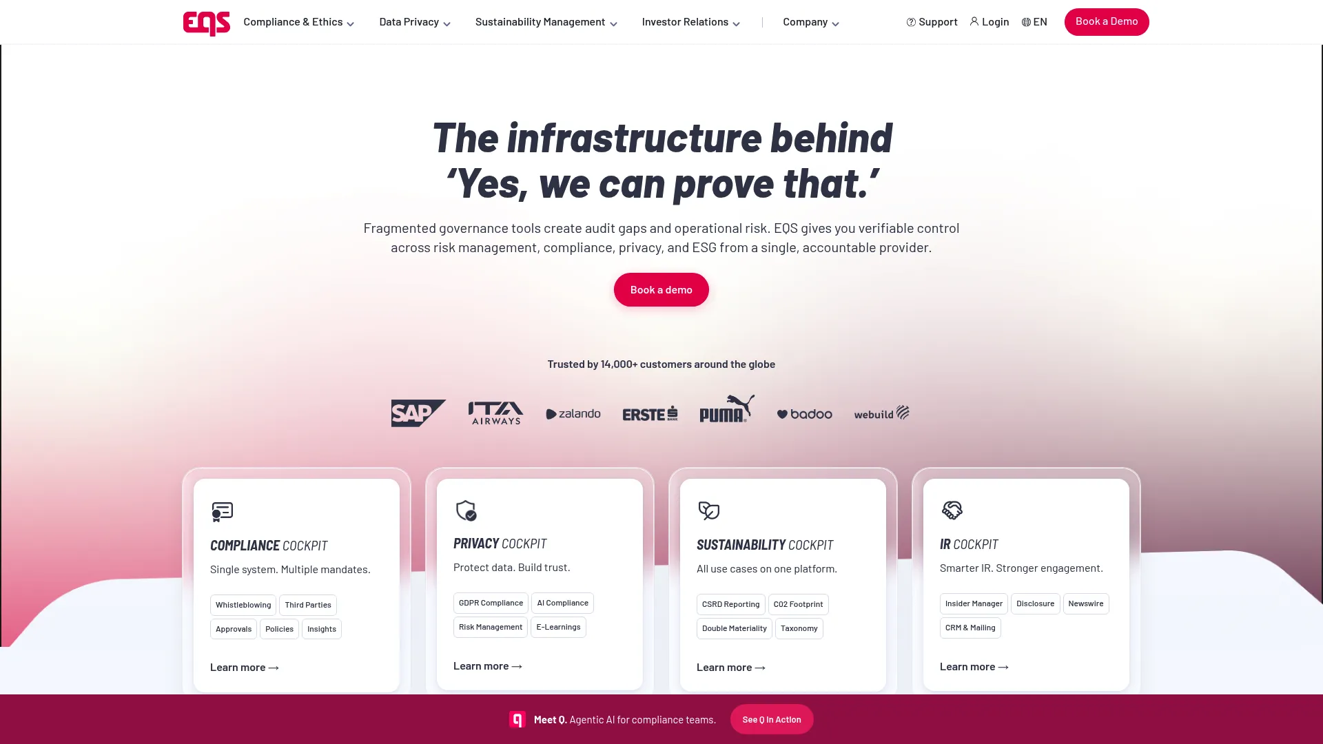 EQS compliance platform homepage