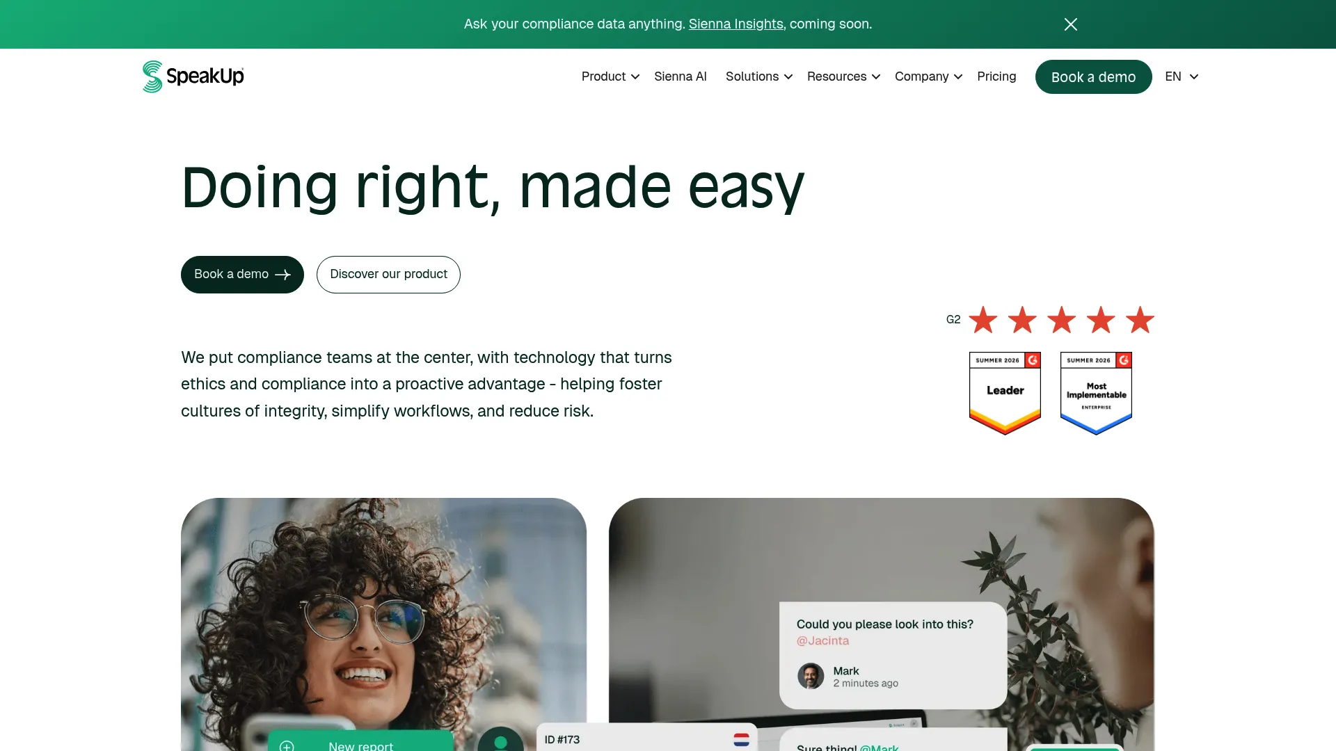 SpeakUp homepage