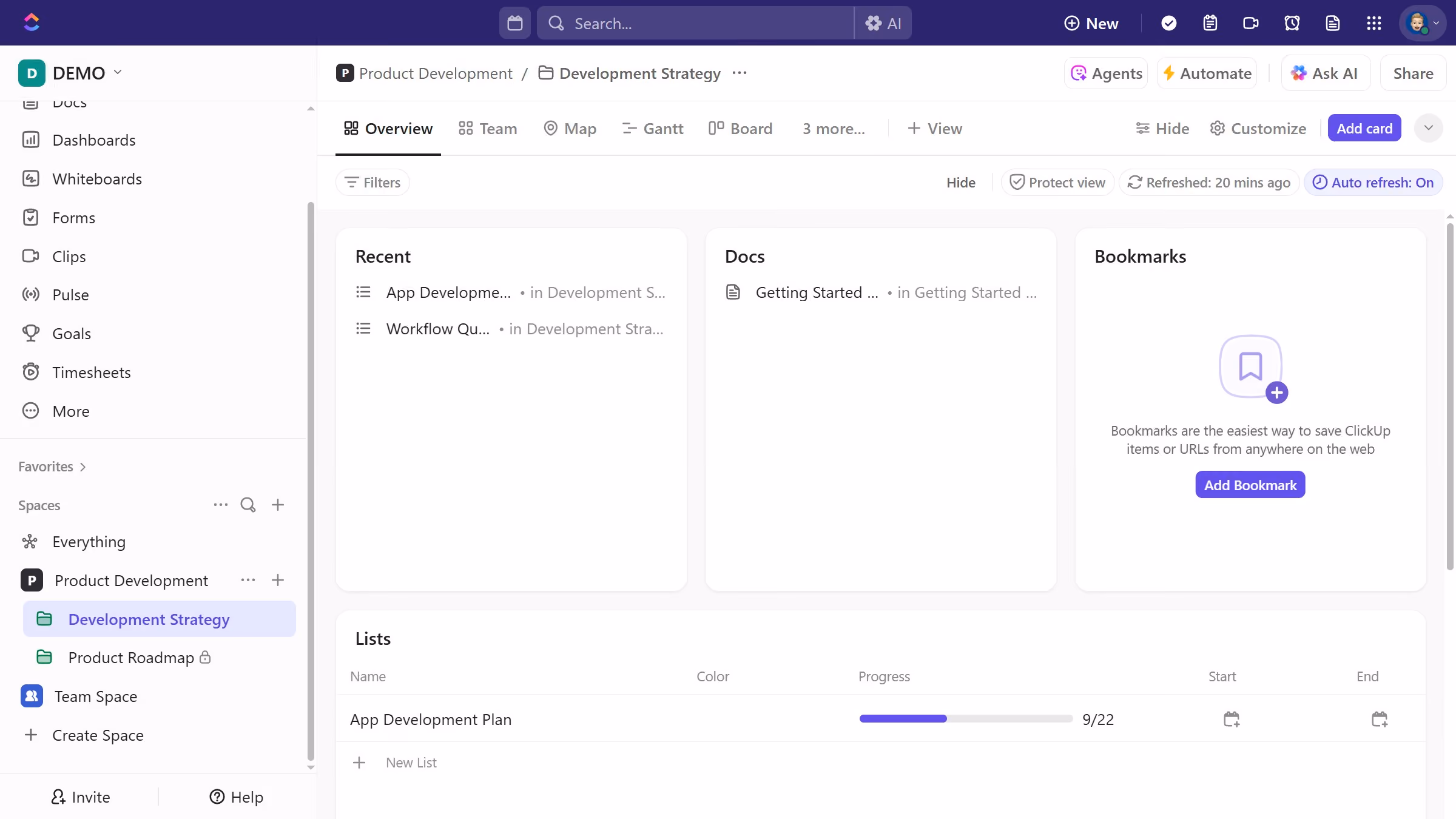 How to create a Calendar view in ClickUp