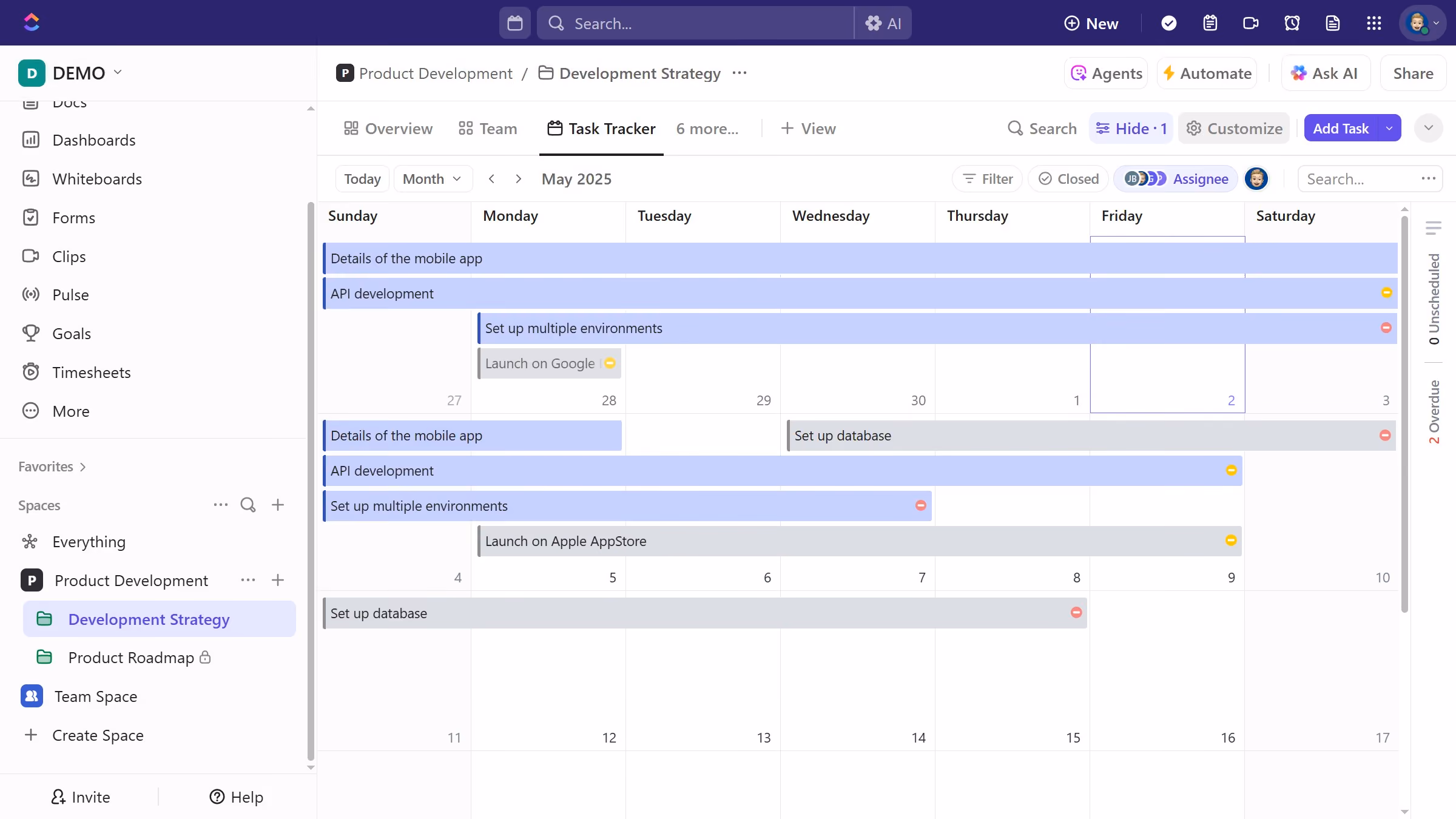 How to share a Calendar view link with your team in ClickUp