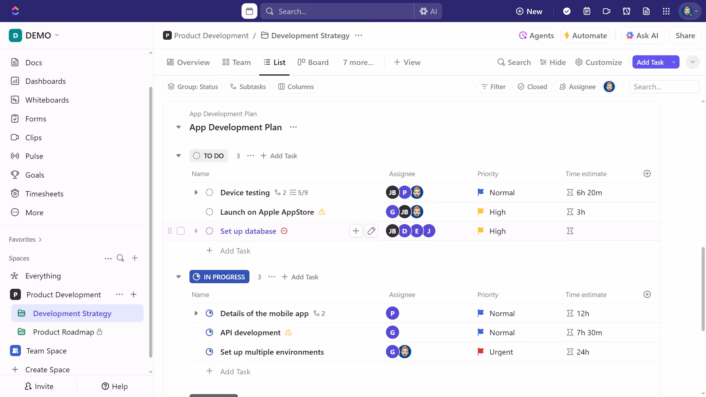 How to apply a checklist template to a task in ClickUp