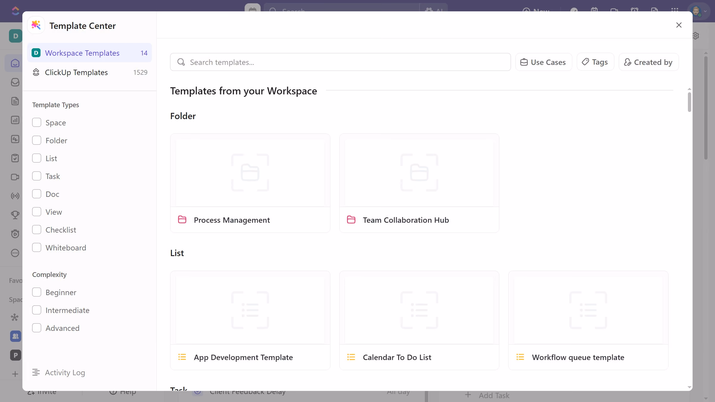 How to share a Doc template with team members in ClickUp