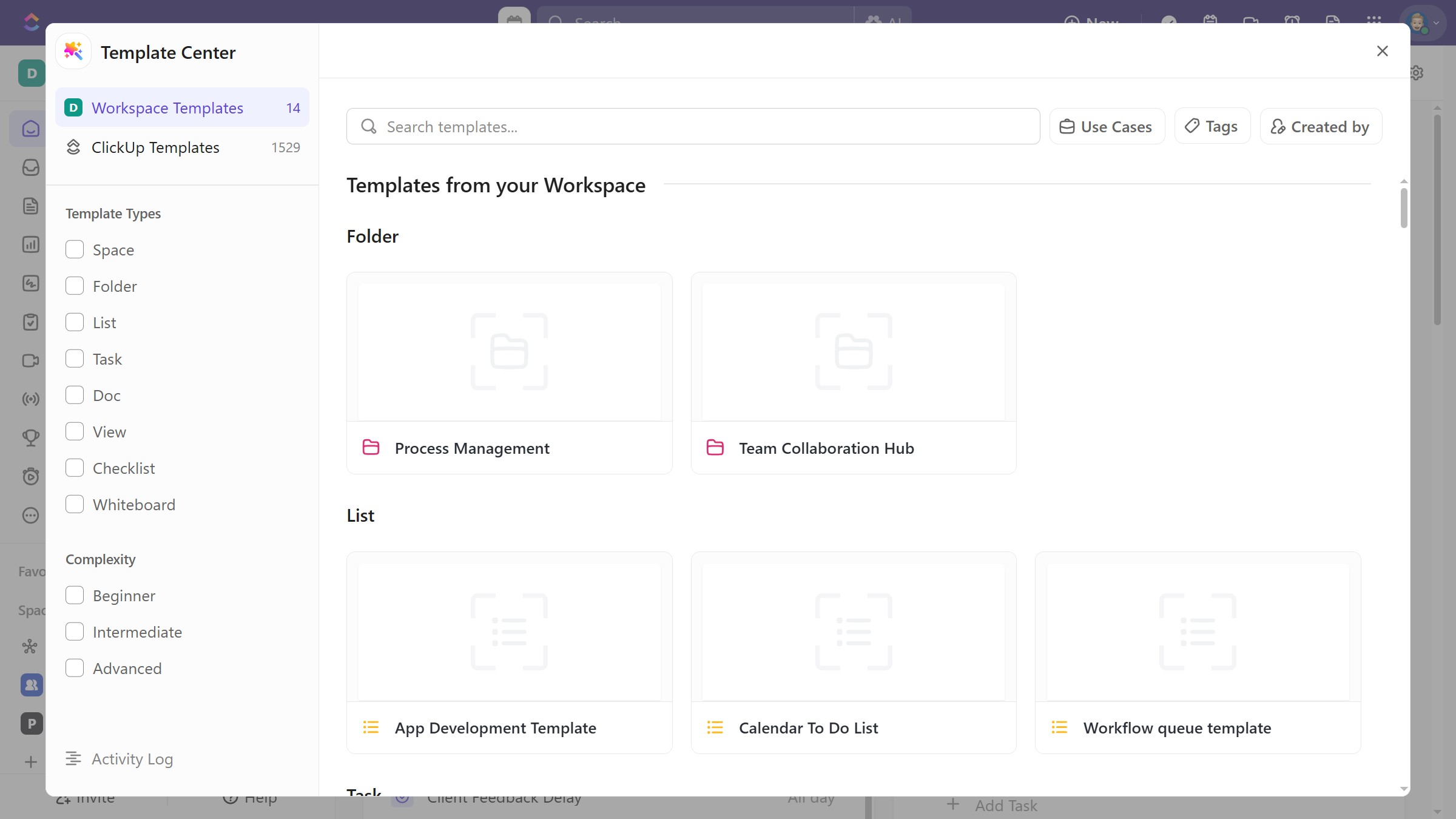 How to share a Doc template with team members in ClickUp