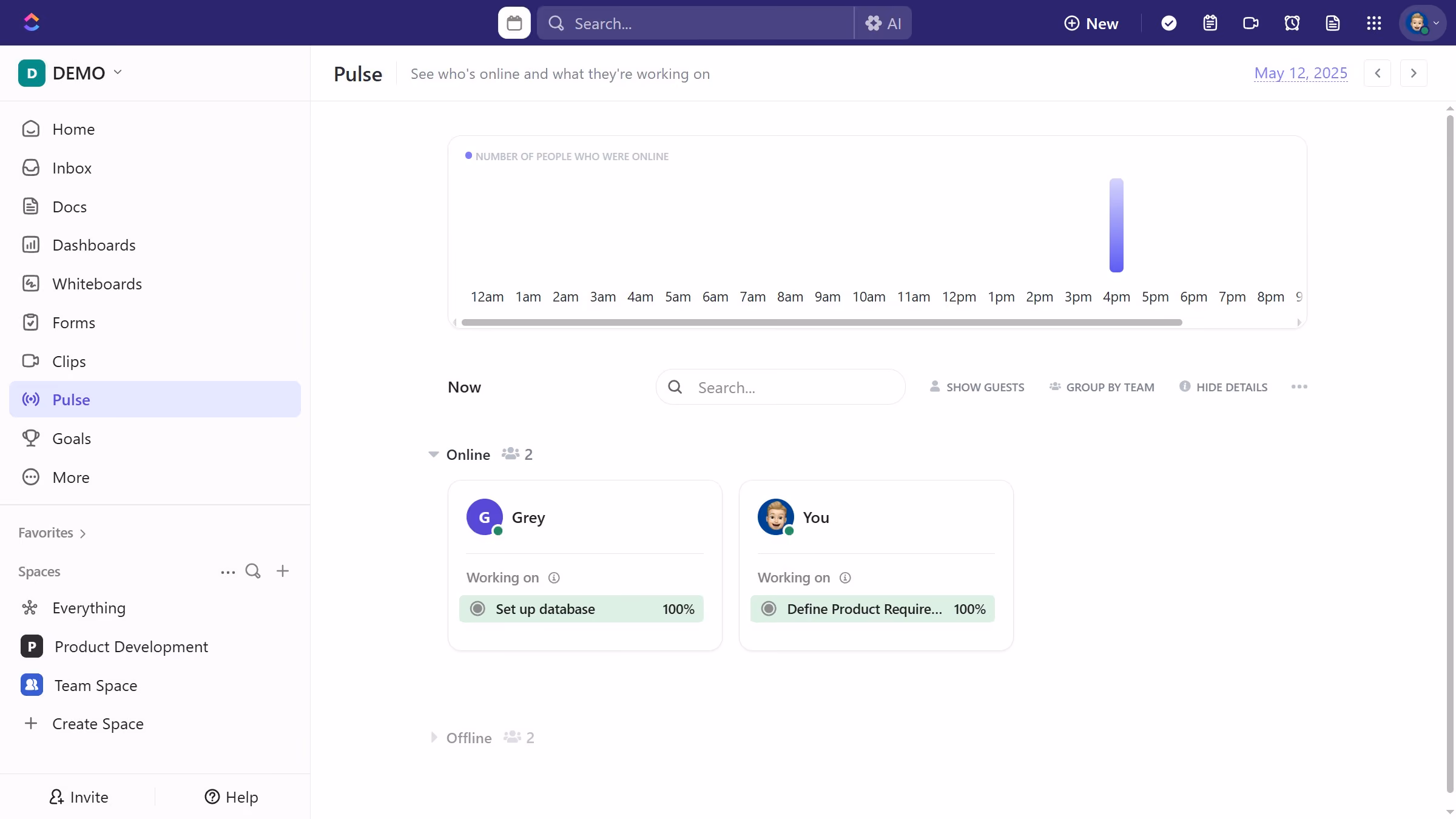 How to change dates in Pulse in ClickUp