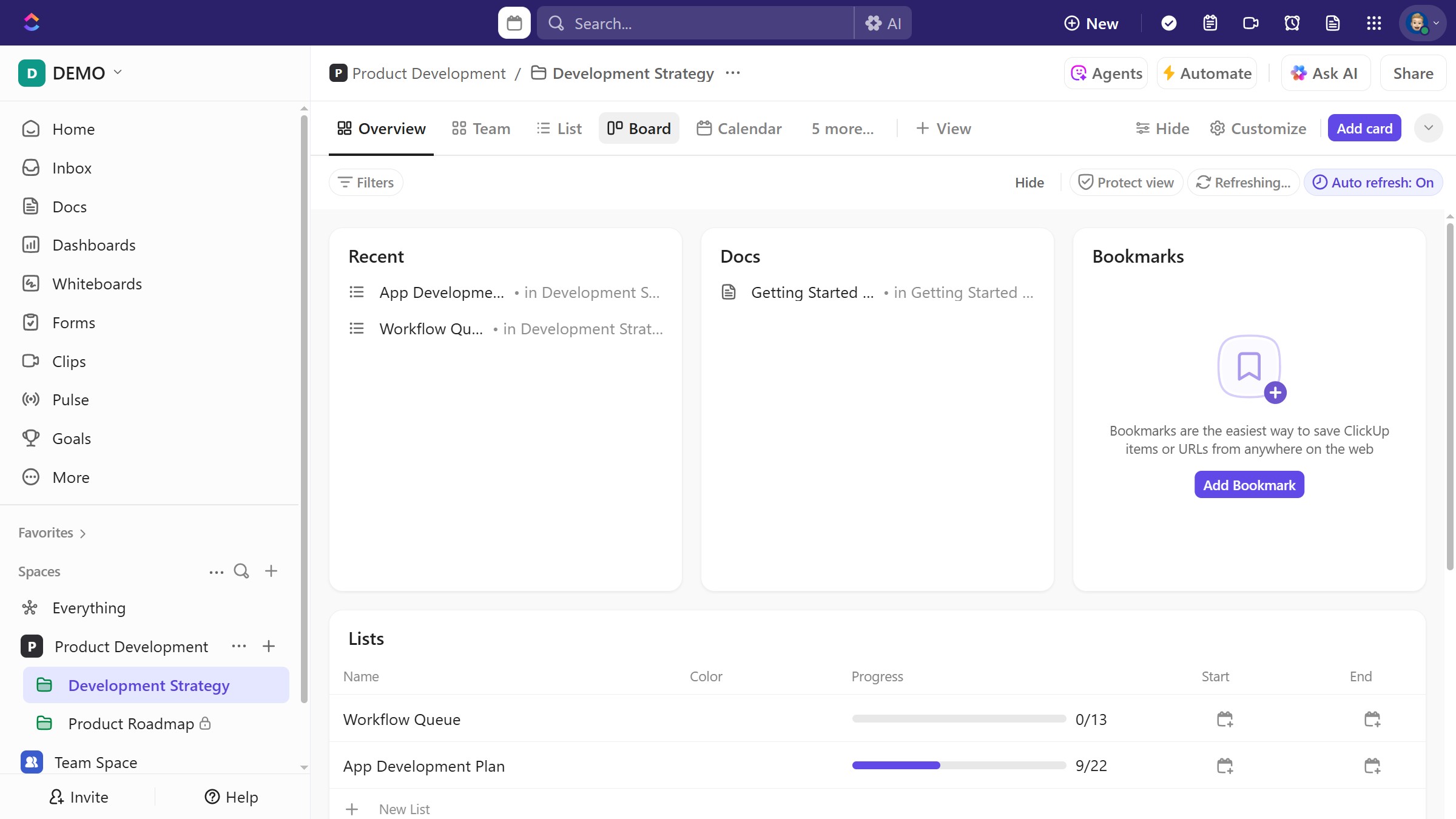 How to add a start date from Board view in ClickUp
