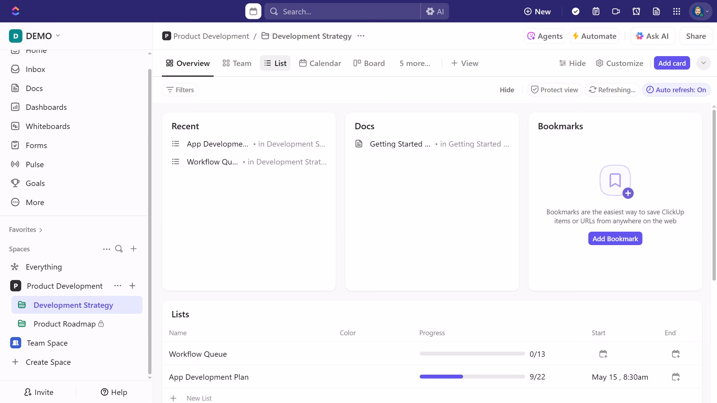 How to filter tasks by start dates in ClickUp
