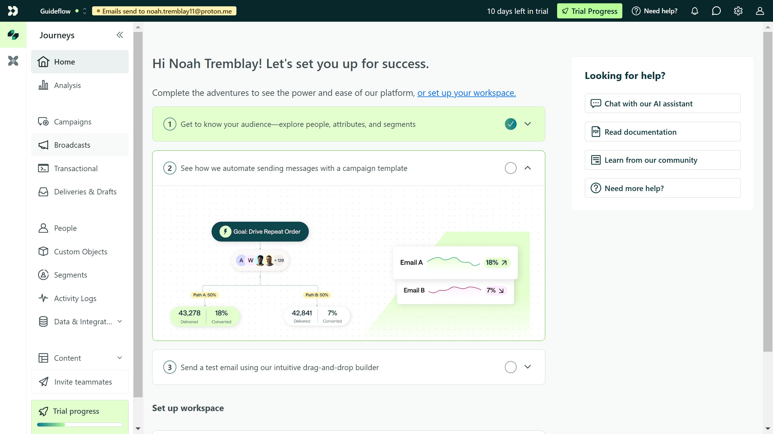 How to change a campaign state in Customer.io