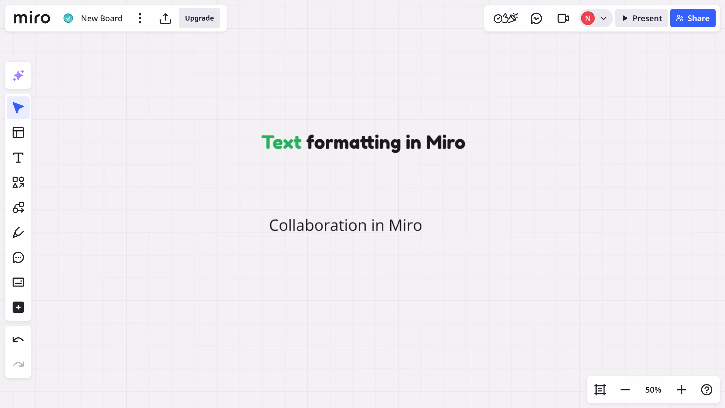 How to copy and paste text style on a Miro board
